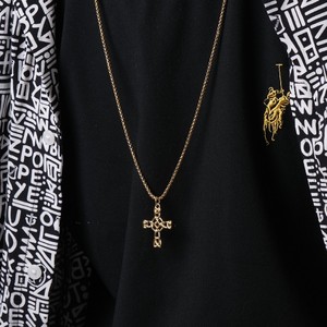 Collier pendentif croix vintage en acier inoxydable 304 avec chaîne à maillons, plaqué argent/or/or 18 carats, unisexe, pour la vie quotidienne et les fêtes - Product Image 6