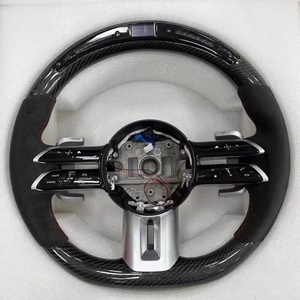 Volante de Fibra de Carbono con LED de Alta Calidad para <span class=keywords><strong>Mercedes</strong></span> Benz, con Empuñadura de Cuero, Personalización de 1 Pieza, Venta Directa de Fábrica - Product Image 1