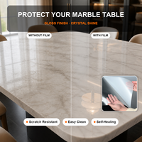 Film de protection pour meubles, pour armoire, table, imperméable, anti-rayures, transparent, auto-adhésif, film TPU, pour porte d'étagère de cuisine, facile à utiliser