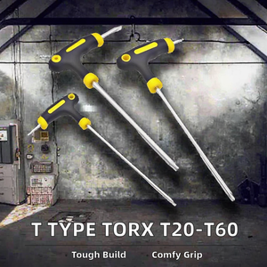 Tournevis Torx de Type T T20 T25 T27 T30 T40 <span class=keywords><strong>T45</strong></span> T55 T60 Poignée en plastique Finition chromée DIY Grade OEM - Product Image 2