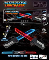 Espada Láser Telescópica de Doble Filo Popular en TikTok, Mini Espada Samurai de Juguete de Plástico con Luces LED, Arma de Juego de Rol, Espada Láser de Alta Gama
