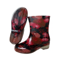 Belle cheville imperméable et à l'extérieur antidérapant jardin PVC bottes de pluie pour les femmes