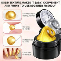 Gel de modelage 3D sans rinçage Or Argent, Pâte solide non collante, Gel de sculpture haute résistance pour extension d'ongles UV