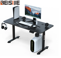 Table de jeu électrique réglable en hauteur à moteur unique AY-2, bureau assis-debout à 2 niveaux, 720-1170 mm, charge 60 kg, pour bureau à domicile avec porte-gobelet