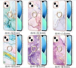 เคสโทรศัพท์ลายหินอ่อนเคลือบหรูหราพร้อมห่วงนิ้ว สำหรับ <span class=keywords><strong>iPhone</strong></span> 16 15 14 <span class=keywords><strong>Plus</strong></span> 13 Mini 12 11 Pro Max <span class=keywords><strong>8</strong></span>  ขอบ TPU 2.0 มม. ฝาหลังแข็ง IMD - Product Image 2