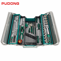 Ensemble de réparation automobile de 85 pièces, grande boîte à outils à trois niveaux, jeu de douilles épaissi, ensemble complet d'outils, boîte à outils pliable multi-couches