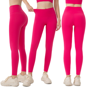 Leggings Deportivos de Cintura Alta, Elásticos, de Nailon, con Logotipo Personalizado, Talla Grande, Sin Línea de Tanga, Sensación Desnuda, para Yoga y Gimnasio - Product Image 5