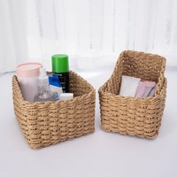 Panier de rangement tressé rustique CF en corde de papier naturelle, ensemble de 3 paniers de rangement Cesto Organizador (grands, moyens et petits) pour salle de bain