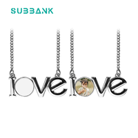 Subbank süblimasyon fotoğraf Metal alet kolye daire melek kanadı kolye süblimasyon kolye boşlukları