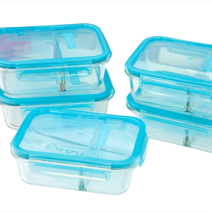 Chất Lượng Cao Mỹ Chịu Nhiệt Bảo Quản Hộp Ăn Trưa Lò Vi Sóng Lưu Trữ Thủy Tinh Container 5-Mảnh Thiết Lập Với Nắp - Product Image 1