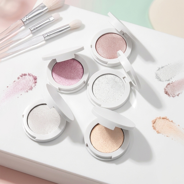 Hot Selling 5 Color diamond Highlighter Pressed Powder Custom logo Shimmer Makeup Palette Private Label Long Lasting Highlighter