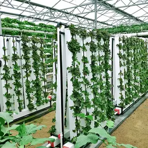 Nouveau système vertical de culture hydroponique agricole 288 trous équipement hydroponique jardin vertical avec lumière LED en serre