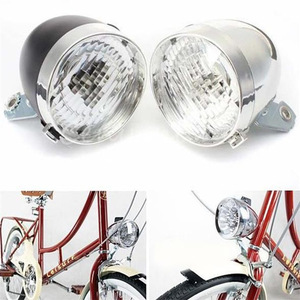 <b>Bicycle</b> Vintage Front <b>Light</b> With Clear Lens And Chrome Finish For Classic Bike Lighting Upgrade - Product Image 1