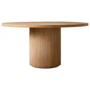 High Quality Round Dining Table Simple Solid White Oak Veneers Round Tables For Events Party