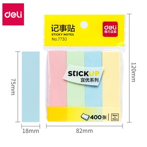 Deli Sticky Notes 19mm X 76mm 400 Sheets Colorful Memo Paper For Office And School Use - Product Image 1
