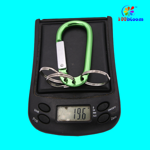 3" D Shaped Aluminum Carabiner <strong>Keychain</strong> with 3 <strong>Split</strong> Rings Multifunctional Spring Snap Hook for Key &amp; Backpack - Product Image 6