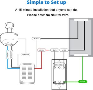 JF068 Mini R28 telecomando intelligente per ventilatore da soffitto e interruttore a parete controlla 3 velocità e controllo vocale oscurante-per sistema <span class=keywords><strong>Smart</strong></span> Home - Product Image 6