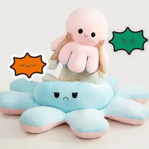 Oktopus rückwärts-plüschie, niedliches Babyspielzeug, rückwärts-doppelseitig-umdrehung-Oktopus, Fidget-Spielzeug, Geschenk für Kinder und Erwachsene
