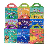 Livre d'autocollants en carton rigide avec 15 motifs pour enfants de 3 à 6 ans, jouet éducatif préscolaire, brochure pliable réutilisable