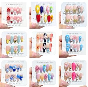 Uñas Postizas Hechas a Mano de Tendencia Europea, Uñas de Gel Transparentes con Diseño 3D de Ojo de Gato, Uñas Postizas Reutilizables - Product Image 1