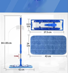 Vadrouille plate en alliage Tête de chiffon absorbante Manche en acier inoxydable Serpillière de nettoyage domestique Pince-poussière pour planchers en bois Poteau en aluminium - Product Image 4