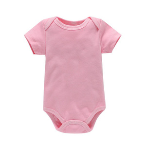 Ropa de bebé 100% algodón para recién nacido, con logotipo personalizado, de verano, lisa, pura, sin estampado, tipo pelele y body, de punto clásico - Product Image 5
