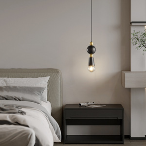 Lampe suspendue minimaliste moderne tout en cuivre, lampe de chevet design pour chambre principale de luxe, salle à manger, bar, éclairage suspendu - Product Image 1