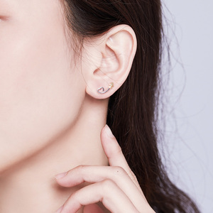 Pendientes de Plata de Ley 925 Auténtica con Forma de Corazón, Pendientes Largos, Joyería, Regalos para Niñas, Pendientes Coreanos SCE632 <span class=keywords><strong>BAMOER</strong></span> - Product Image 6