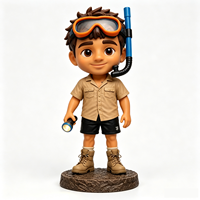 Figurine Bobblehead Personnalisée en Résine Plongeur de Plage, Figurine Bobblehead d'Aquarium, Figurine en Résine, Décoration de Bureau, Cadeau Souvenir de Collection