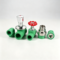 Robinet d'arrêt PPR pour tuyau d'eau, raccord 4 points, tailles 20/25/32, avec bonnet en acier inoxydable à âme en cuivre épaissie, connexion par fusion thermique