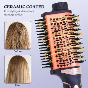 Sèche-<span class=keywords><strong>cheveux</strong></span> professionnel en une étape Styler 1200W <span class=keywords><strong>Brosse</strong></span> à air chaud portable en céramique avec peigne volumateur pour hôtels - Product Image 2