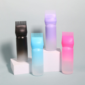 Pasokan grosir 170ml botol pembersih kering rambut Salon dengan sisir plastik pewarna minyak rambut botol Remas dengan aplikator sikat - Product Image 1