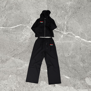 Ensemble de survêtement personnalisé pour homme, grande taille, coupe classique, imprimé par transfert thermique, délavé à l'acide, avec strass, pour l'hiver - Product Image 3