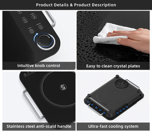 Керамическая стеклянная электрическая инфракрасная Одиночная плита портативная керамическая плита с сенсорным управлением горячий горшок для домашнего использования свободно стоящий таймер 3 ч - Product Image 6