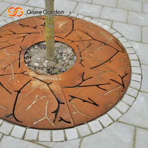 Outdoor Corten Steel Tree Grates-Rustic Contemporary Design for Apartment Park Villa Walkways-Durable Anti-Corrosion Floor <b>Grids</b> - Product Image 5