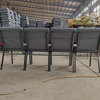 Venta al por mayor de sillas de púlpito de iglesia de alta resistencia con asiento cómodo logotipo entrelazado material de hierro/metal para salón comedor uso en hoteles