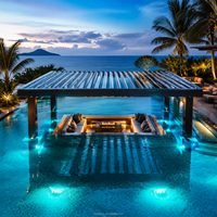 Pergola bioclimatique en aluminium motorisée avec toit rétractable, protection solaire pour piscine, lames orientables, jardinage latéral et arrière-cour