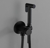 Melissa Modern Hotel, ensemble de douchette pour bidet de toilettes en laiton finition or brossé, avec douchette à main, robinet à angle et robinet monotrou