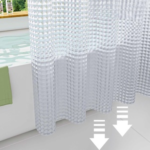 Tùy Chỉnh Sang Trọng 3D Trọng Trong Suốt EVA Không Thấm Nước Chống Nấm Mốc Thân Thiện Với Môi Tắm Rèm Lót Nhẫn Đính Kèm Dây Hiện Đại - Product Image 3