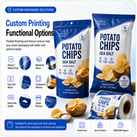 Emballage familial en gros pour sachets de chips gonflables, logo de marque personnalisé, idéal pour les chips de banane, les biscuits, les aliments soufflés, les collations