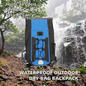 Factory Wholesale Portable Outdoor PVC Waterproof 30L <b>Roll</b> Top Dry Bag <b>Backpack</b> with Custom Logo for Travel - Product Image 2