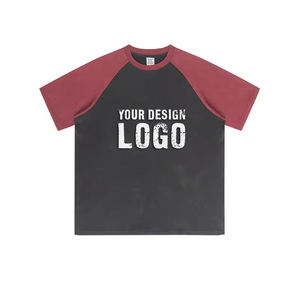 Camiseta de Verano Casual para Hombre, Talla Grande, con Hombros en Contraste de Color, Algodón de Alta Calidad, 285g, Lavada, Estilo Vintage, Holgada - Product Image 5