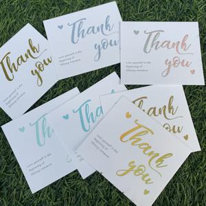 Service d'impression de cartes de <span class=keywords><strong>remerciement</strong></span> carrées personnalisées OEM/ODM, estampage à chaud doré, carton, art, <span class=keywords><strong>mariage</strong></span>, entreprise, 100 pièces, MOQ faible - Product Image 2