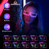Gafas LED de Acrílico con 7 Colores Cambiantes, Estilo Cyberpunk, Económicas, Populares, para Fiestas de Música y Baile en Bares y Discotecas