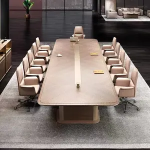 Liyu Furniture Modern Office Large Reception Desk Conference Room Desk For Staff Meetings