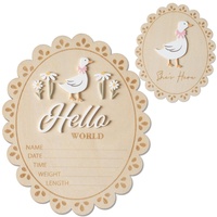 Panneaux de naissance ronds en bois perforé, double face, pour annonce de naissance, décoration de jalons de développement, accessoires photo sur le thème de l'amour, écologiques