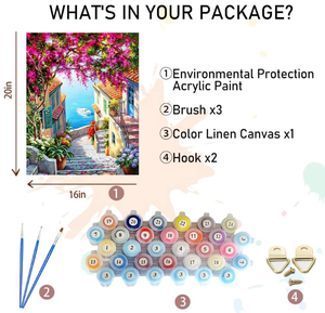 Kit Fai-<span class=keywords><strong>da</strong></span>-Te per Pittura Acrilica Moderna con Numeri, <span class=keywords><strong>Paesaggio</strong></span> <span class=keywords><strong>Invernale</strong></span> con Neve e Fiume, Forma Rettangolare, Ecologico, con Pennelli e Tela - Product Image 5