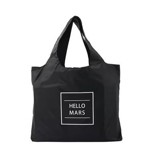 Bolsa de Compras Plegable de Tela de Poliéster Personalizada, Bolsa de Compras Plegable con Impresión de Logotipo, Bolsa de Compras Reutilizable de Nailon - Product Image 1