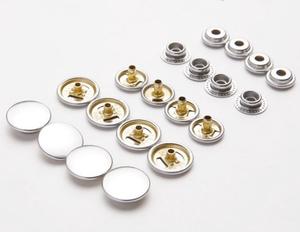 Boutons métalliques cachés en laiton noir texturé mat fantaisie, 4 parties, 10MM 11MM 13MM 14MM, pour vêtements - Product Image 5