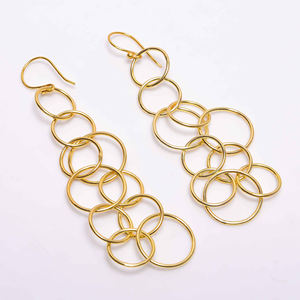 คุณภาพสูงชุบทองทองเหลืองต่างหูธรรมดาเครื่องประดับทอง18 K ชุบทอง18 K เครื่องประดับทองเหลืองโบราณ - Product Image 2